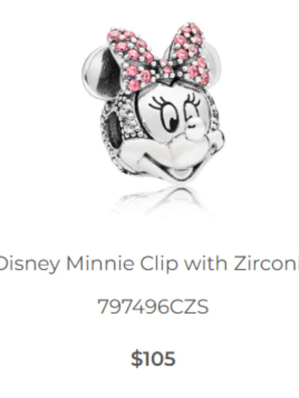 Authentic Pandora Disney Minnie Clip #797496CZS - Picture 8 of 8